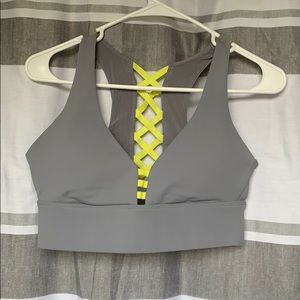 Grey padded sports bra